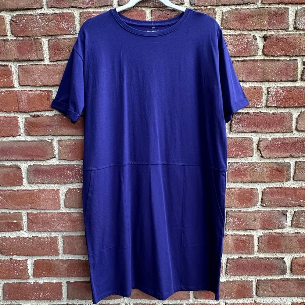 eileen fisher organic cotton jersey round neck dress | Dresses | Eileen Fisher Oversized Purple Womens Small New LowStock:43692179914803